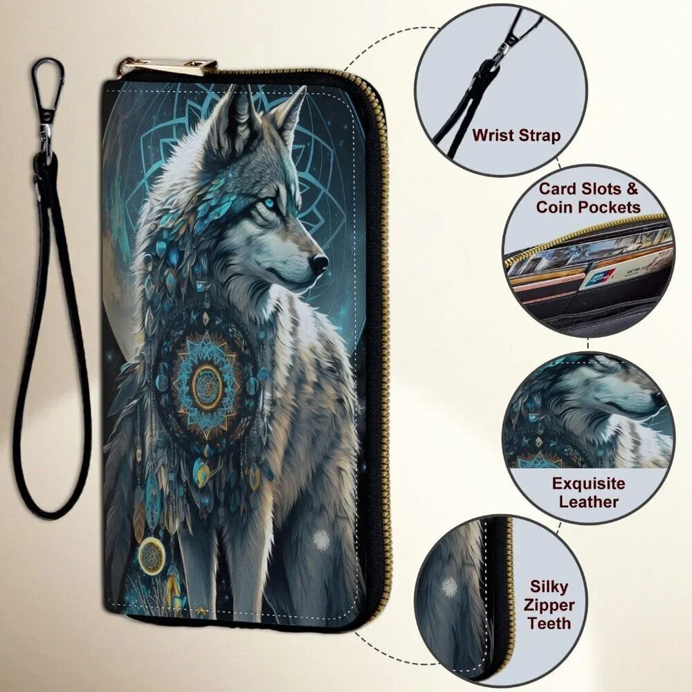 Leather RFID Wallet with Wristlet for Women Teen Girls Large Capacity Travel Pur